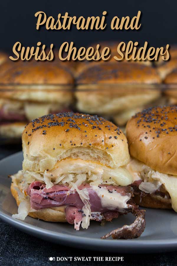 Pastrami And Swiss Cheese Sliders - This pastrami and swiss cheese slider recipe delivers all the flavors. It's perfect for any kind of get-together, movie night, or tailgate party.
#sliders #sandwiches #pastrami #cheese #tailgating