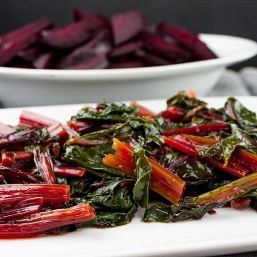 Ninja Foodi Fresh Beet Greens - Beet greens and stems are edible. Simple and quick in an electric pressure cooker and packed with healthy nutrients.