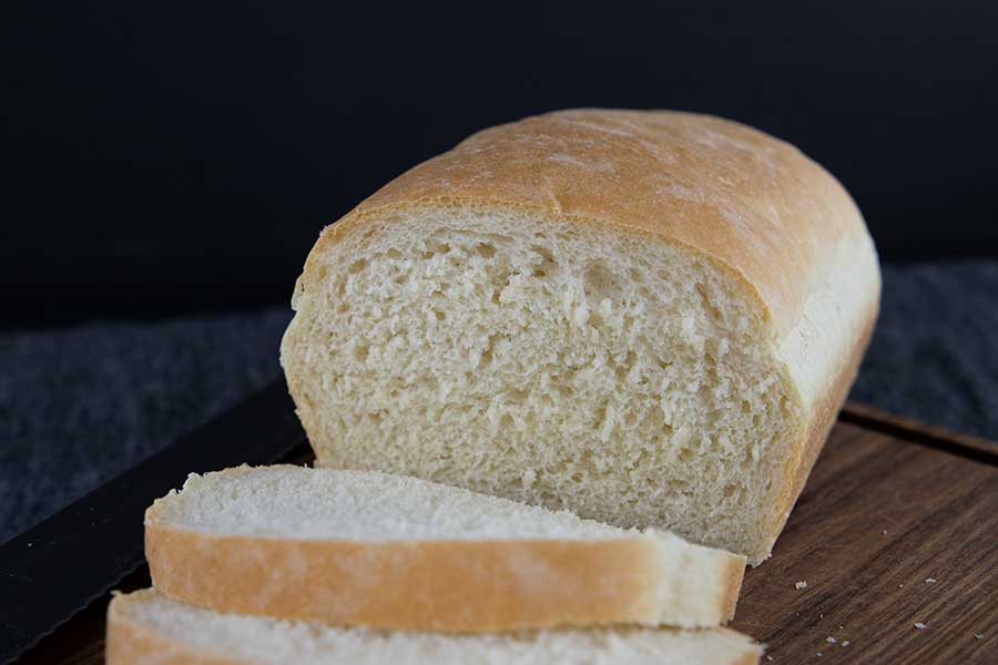 Freshly baked bread sliced