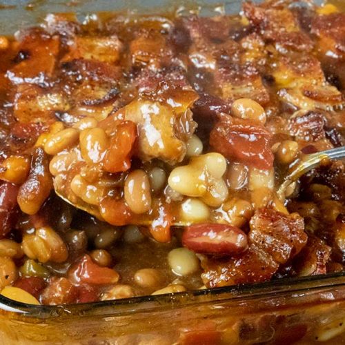 Baked beans with bacon