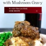 Salisbury Steak with Mushroom Gravy is a simple, hearty, and delicious recipe. Serve over mashed potatoes and everyone is happy!