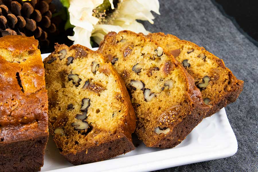 sliced walnut fig bread