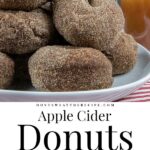 apple cider donuts on white platter