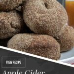 apple cider donuts on white platter