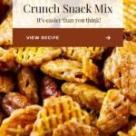 praline crunch snack mix in bowl