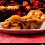 slice of apple pie on white plate