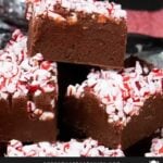 Stacks of peppermint fudge.