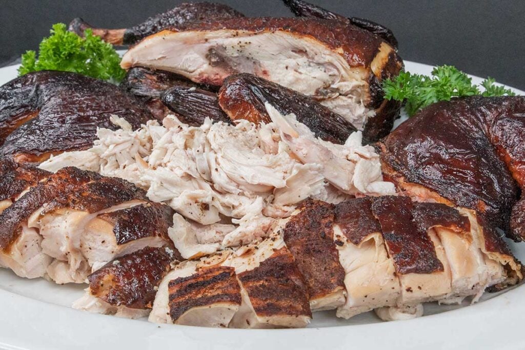 Smoked chicken cut up