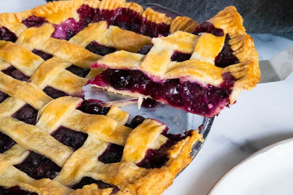 slice of blueberry pie