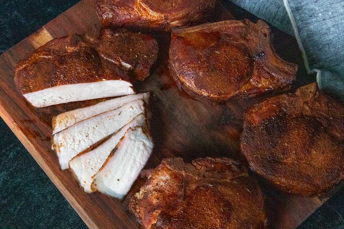 Double BoneIn Smoked Pork Chops Don't Sweat The Recipe