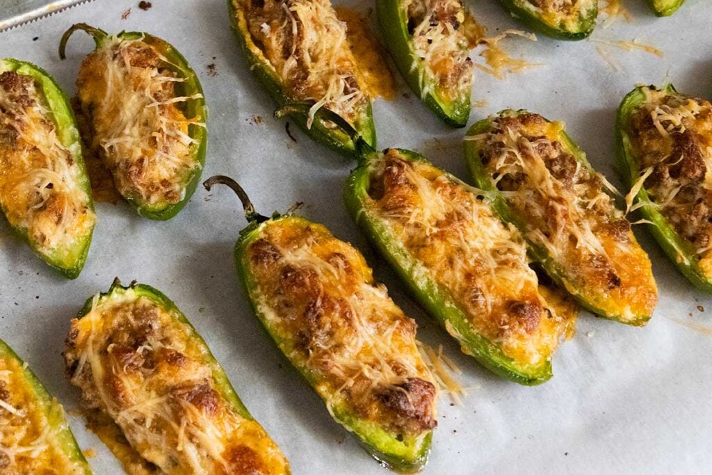 cooked jalapeno poppers right out of the oven