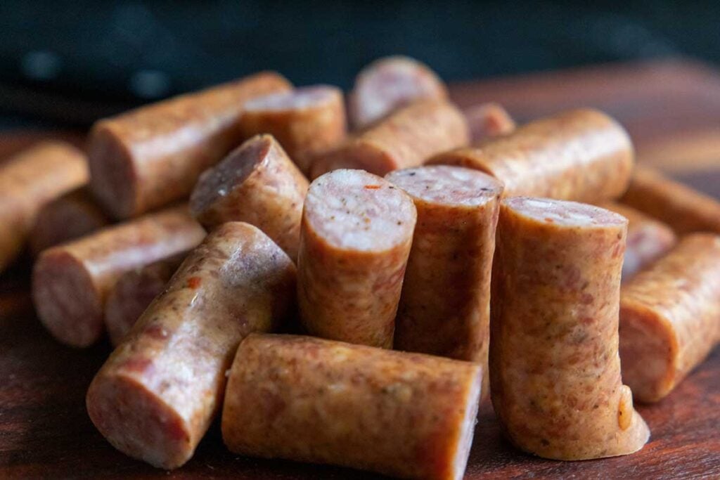 cut sausage links