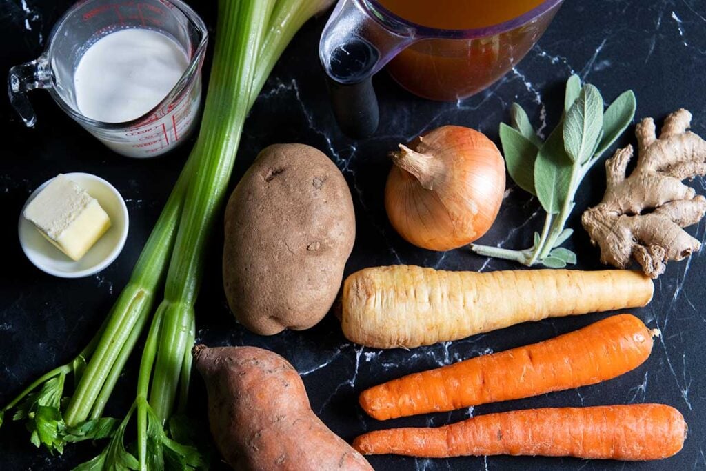 Soup ingredients.