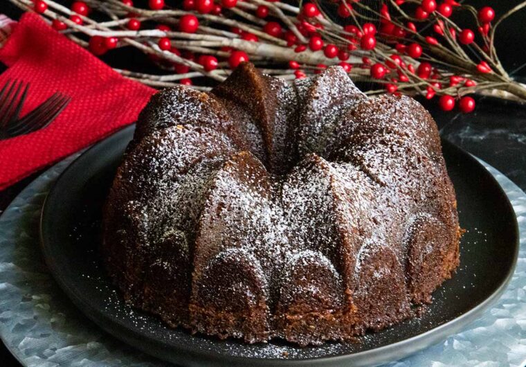 gingerbread on black and silver platter