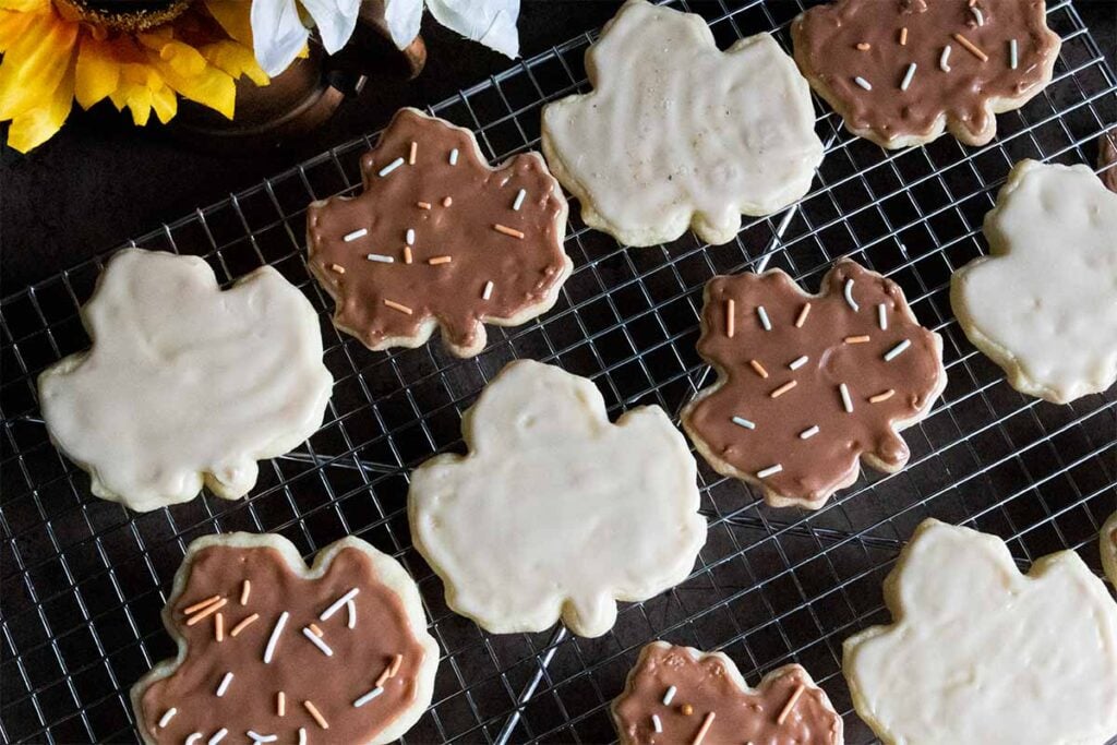 Maple glazed shortbread cookies.