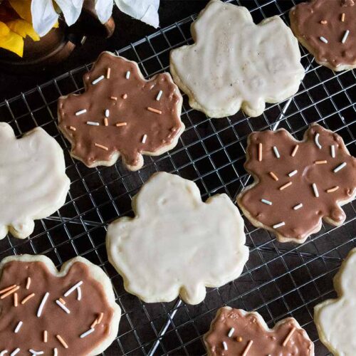 Maple glazed shortbread cookies.