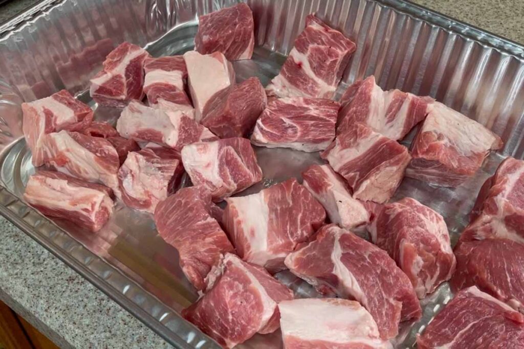 cubes of pork butt