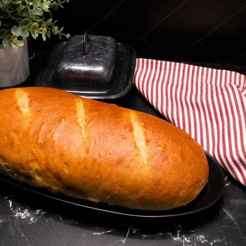 A baked loaf of italian bread