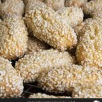 sesame seed cookies on baking sheet