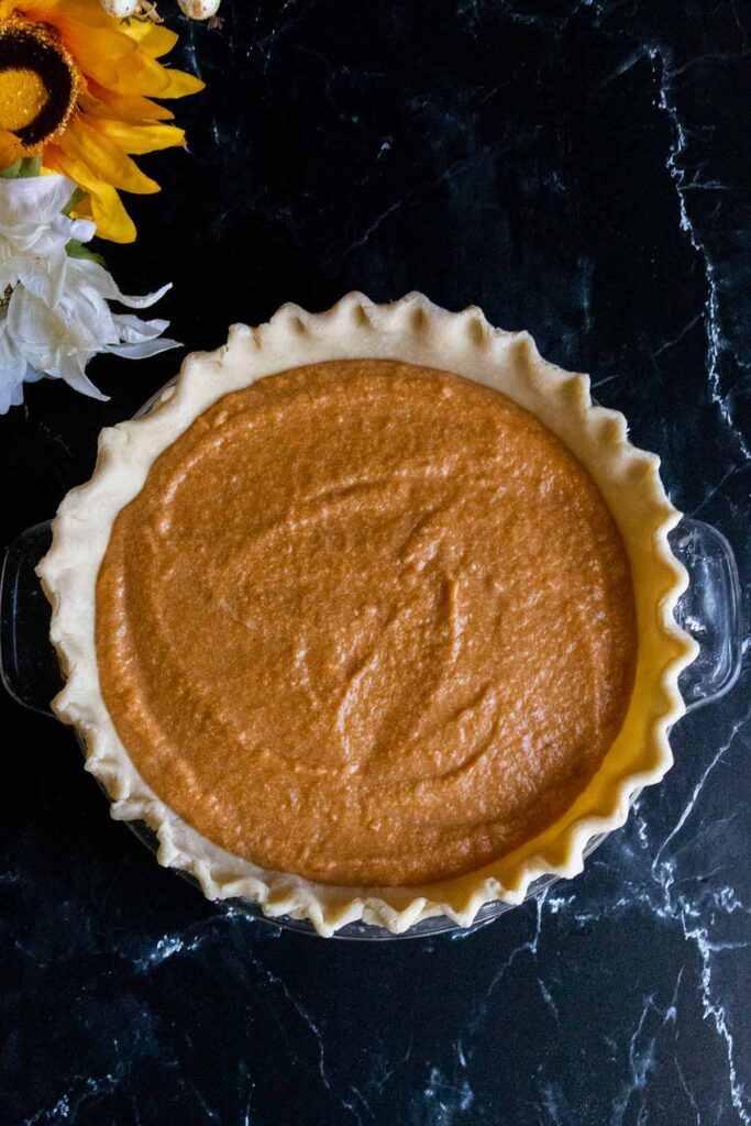 unbaked sweet potato pie