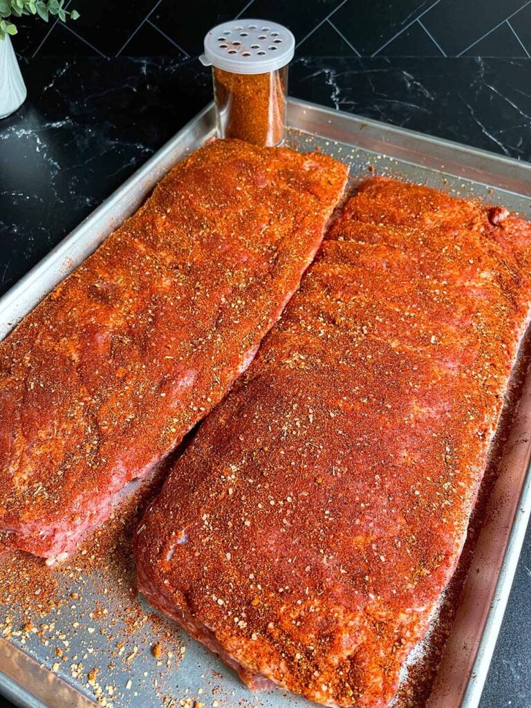 St. Louis style ribs waiting to go on the smoker.