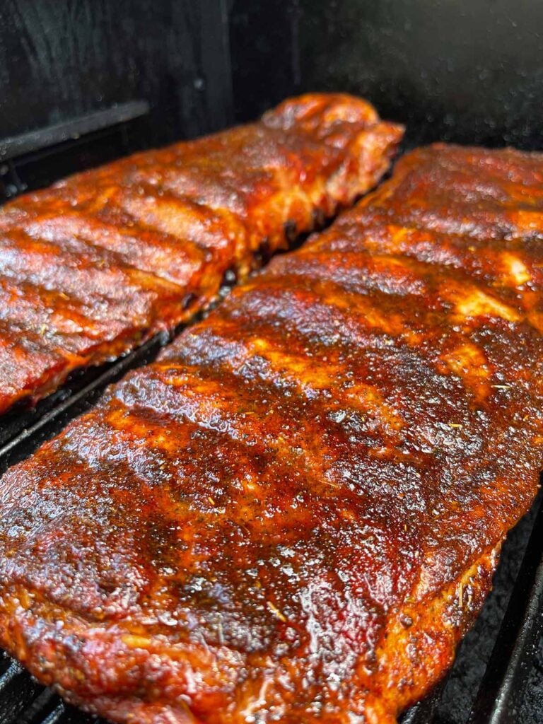 smoked st. louis style ribs about 2 1/2 hours in.