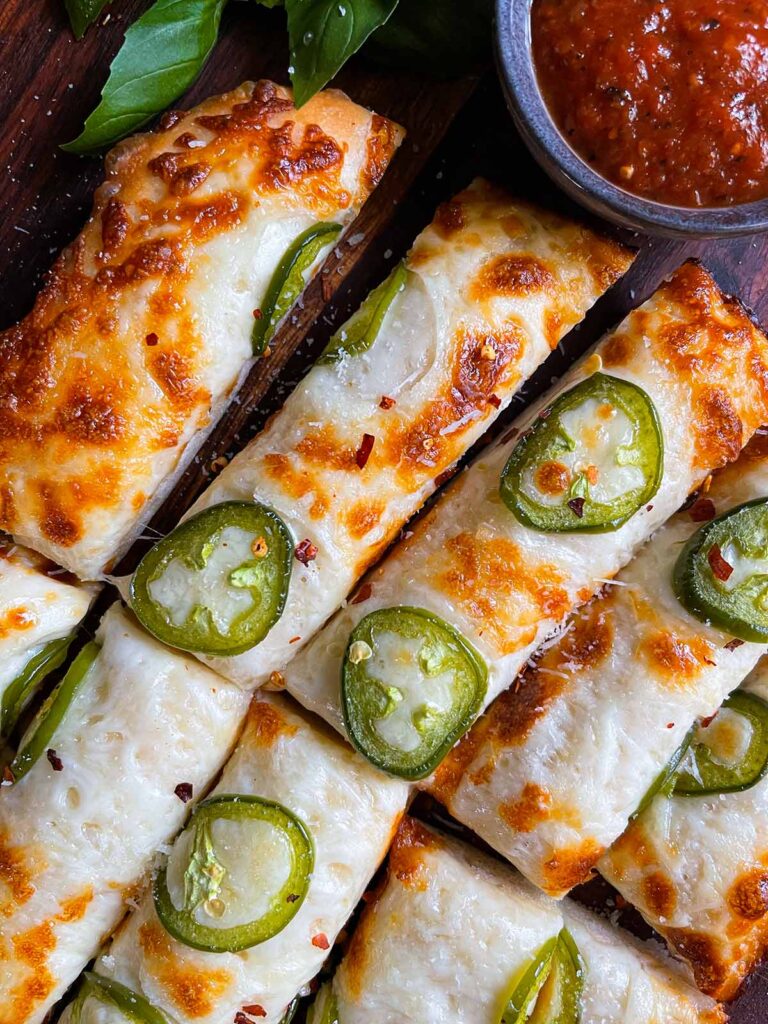 Homemade jalapeno cheese bread using homemade pizza dough.