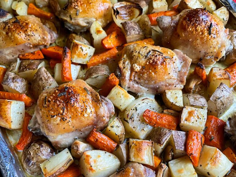 One Pan Roasted Chicken and Vegetables Recipe