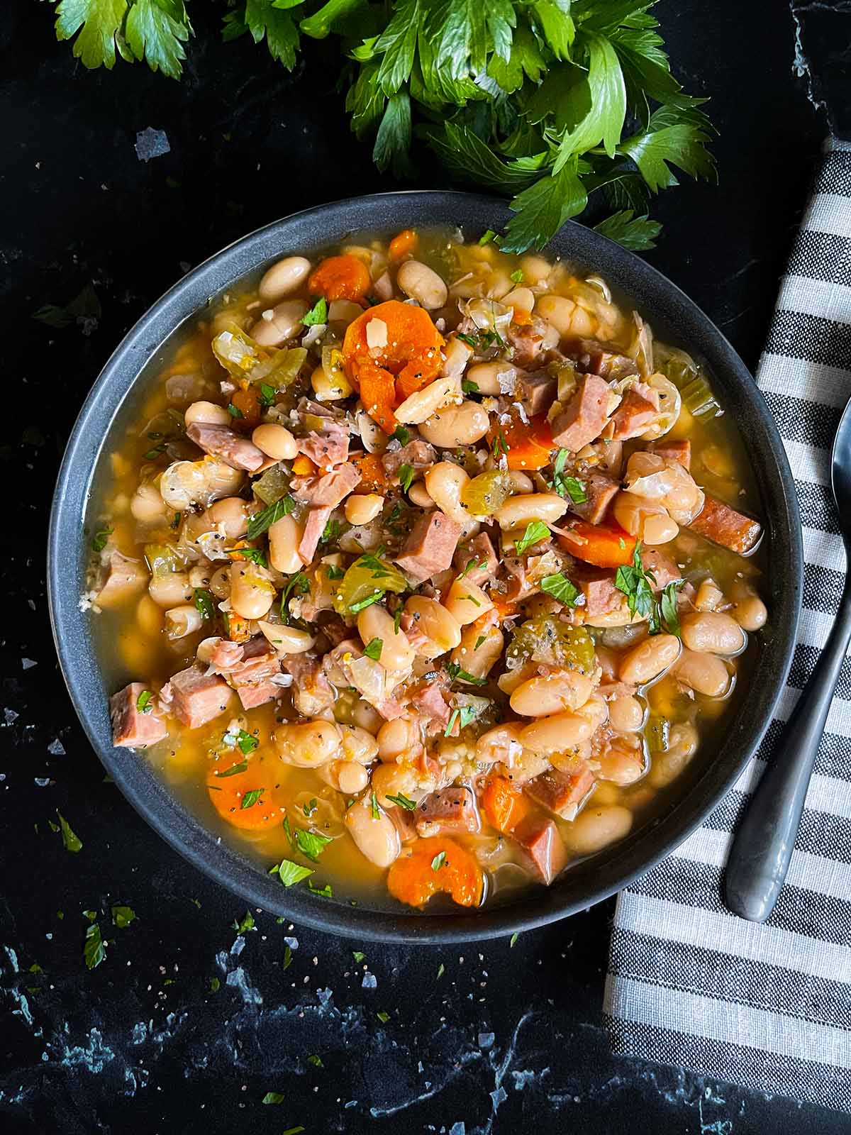 Slow Cooker Ham And Bean Soup Recipe-image