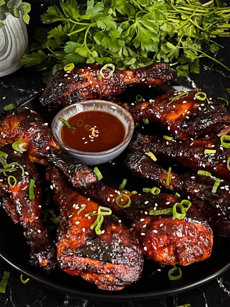 Smoked Spicy Korean Gochujang Chicken Legs