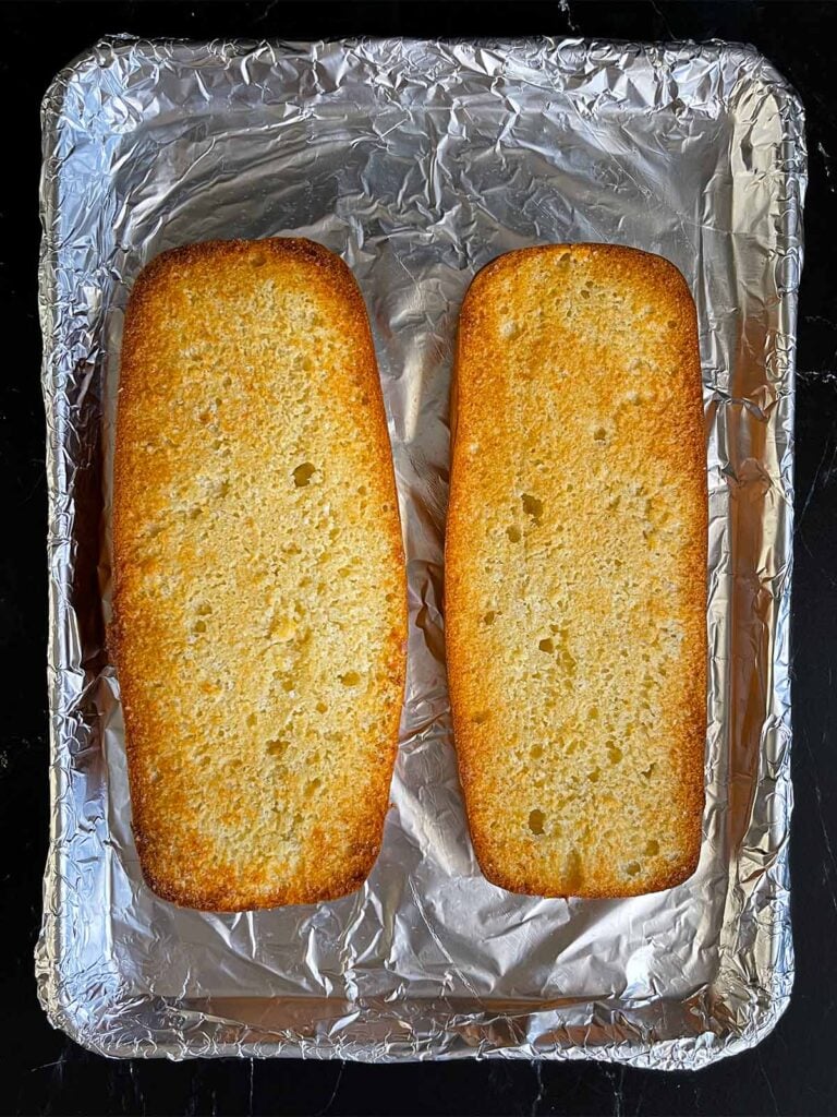 Toasted Italian bread.