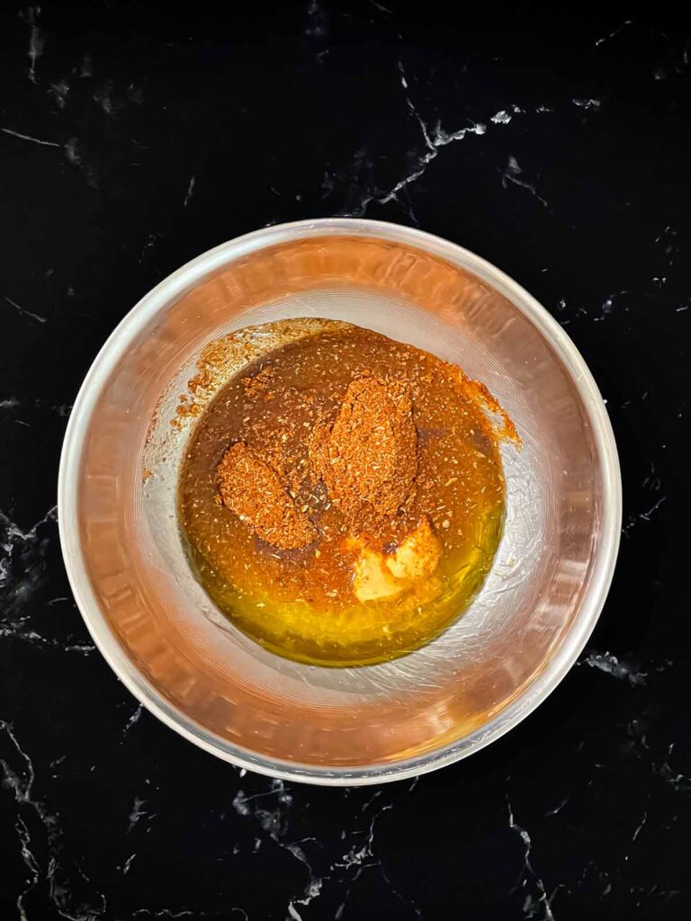 Southwest marinade ingredients together in a bowl.