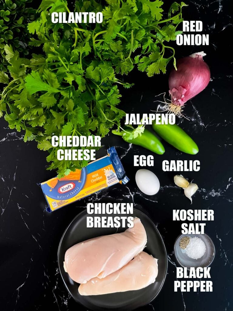 ingredients needed to make chicken jalapeno meatballs.