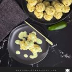 Chicken Jalapeno Meatballs on a dark plate.