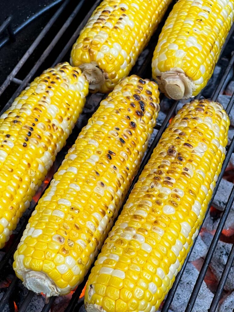 Corn on the cob on the grill.