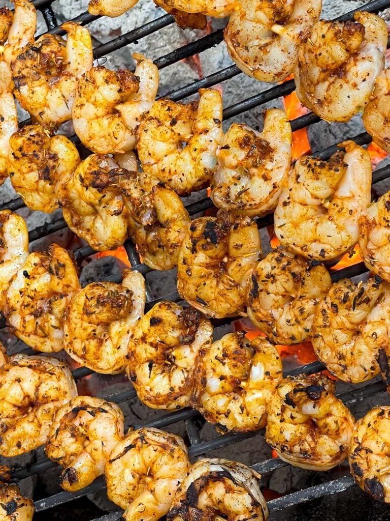 Shrimp on the grill.