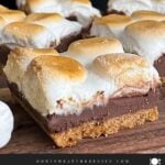S'mores bars on a cutting board.