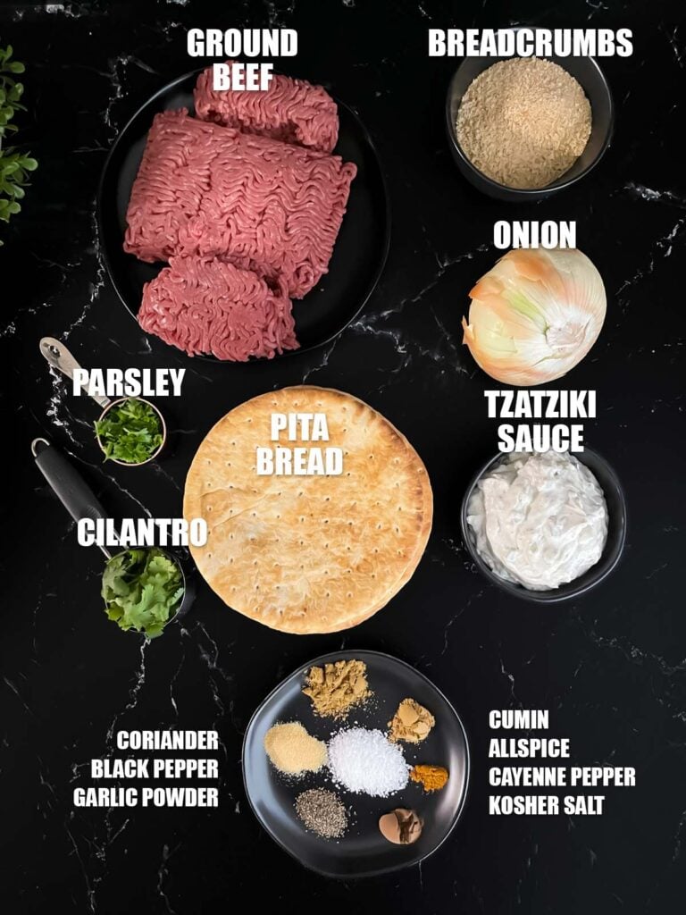Ingredients needed to make Kofte.