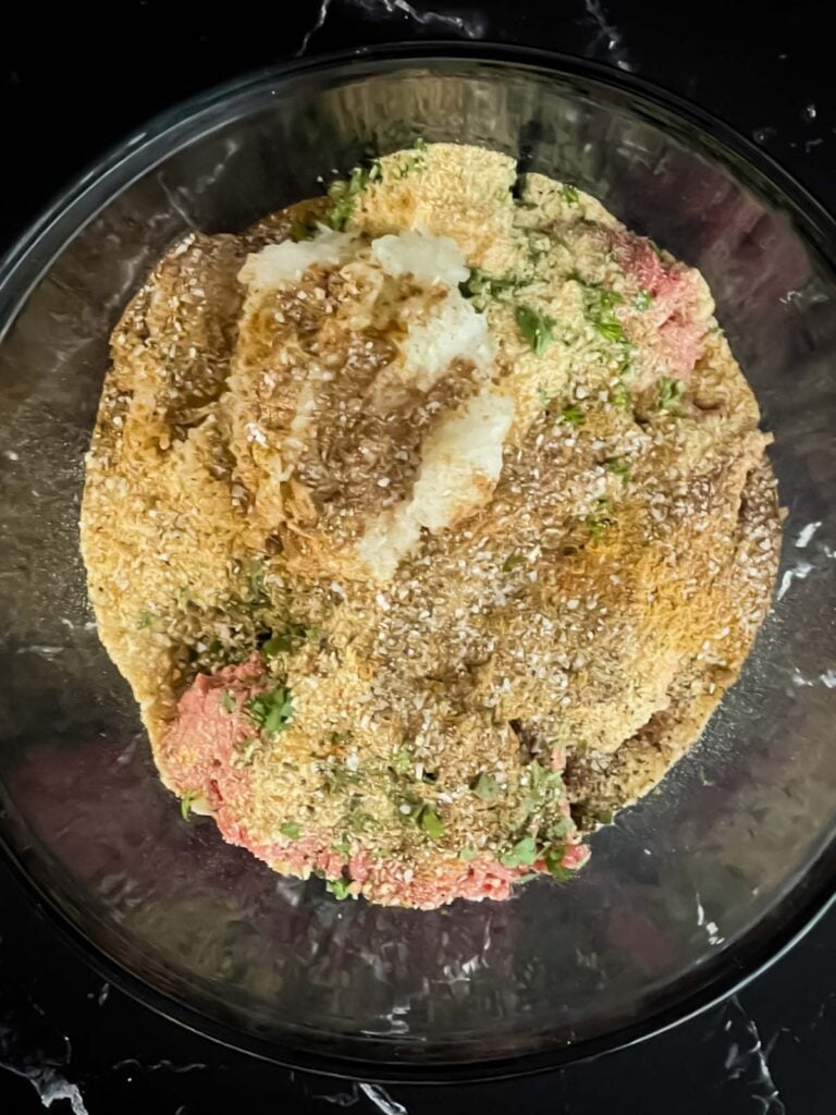 Ingredients in a glass bowl.