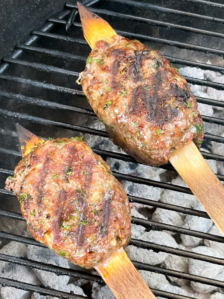 Kofte on the grill.