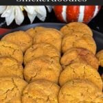 Pumpkin Snickerdoodles on a dark plate.