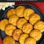 Pumpkin Snickerdoodles on a dark plate.