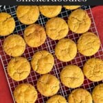 Pumpkin Snickerdoodles on a wire cooling rack.
