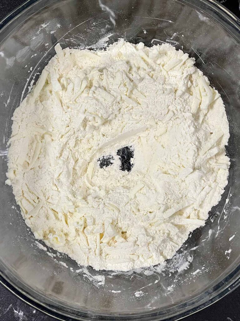 The beginning of biscuit dough.