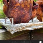 Beer can chicken right out of the smoker.
