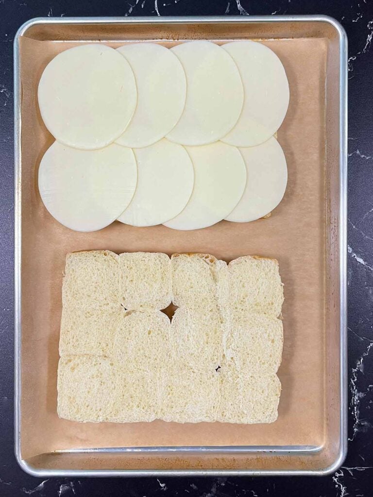 Provolone cheese on slider rolls