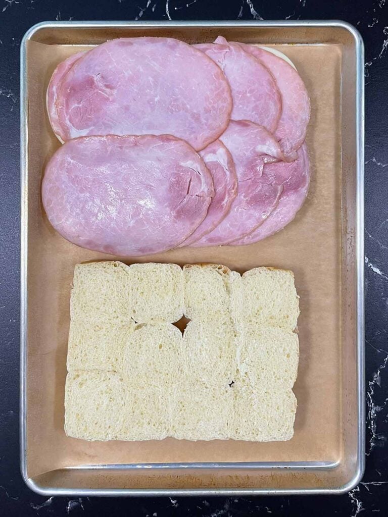 Hot Italian sliders being made