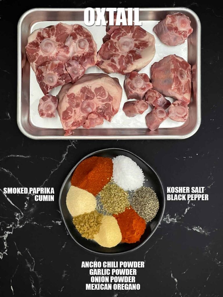ingredients for smoked oxtail.