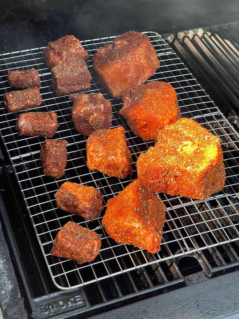 Oxtail just placed on the smoker.