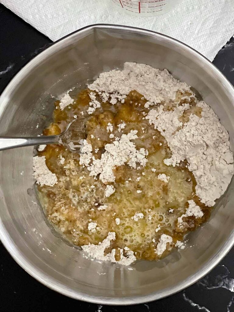 Butter added to the streusel topping.